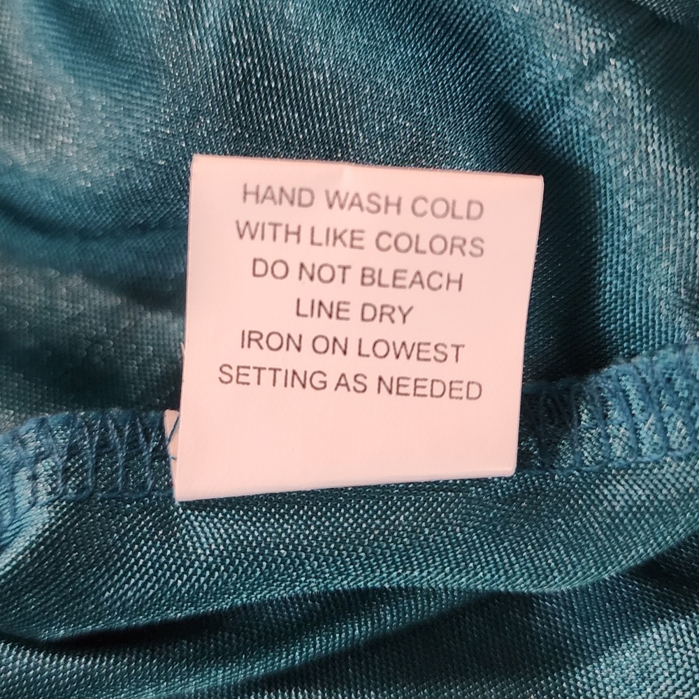 New w/tag NY COLLECTION Size Medium Teal Pleated Chiffon Beaded Sleeveles Blouse - Picture 12 of 12